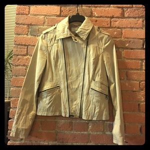 Beige Leather Jacket